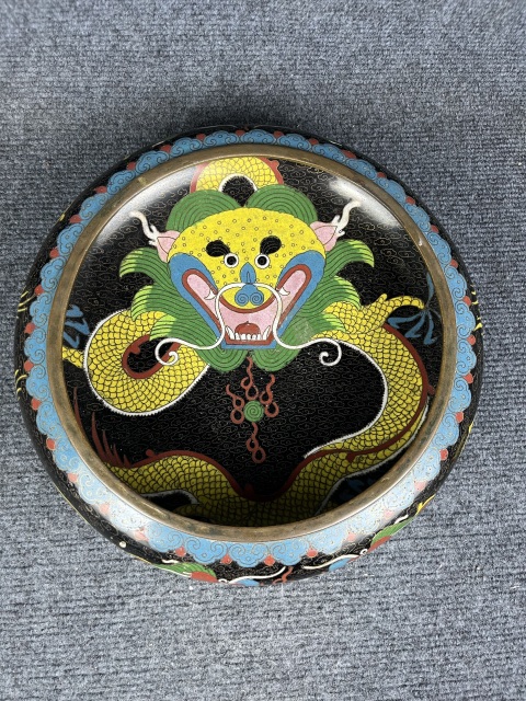 景泰藍正面龍紋大水洗拍賣，當前價格2288元