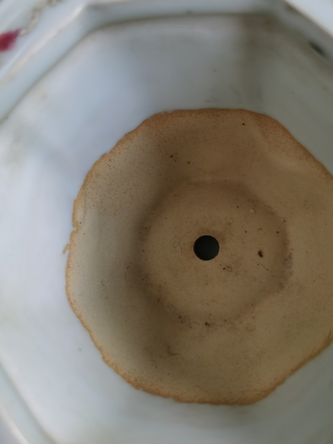 古玩陶瓷粉彩三娘教子八方花盆拍賣,當前價格1800元