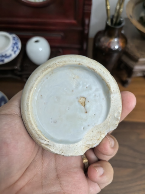 古玩陶瓷康熙淡描青花燭臺(tái)標(biāo)本拍賣，當(dāng)前價(jià)格999元