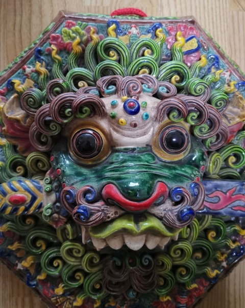 古玩陶瓷獸面掛件真品鑒賞圖