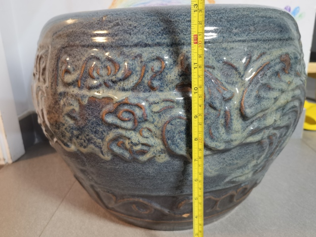 石灣窯鈞釉瀝粉鳳紋畫缸拍賣，當(dāng)前價格1680元