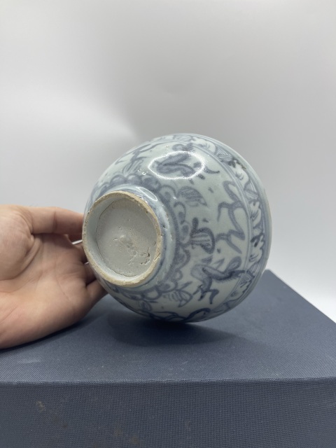 古玩陶瓷明青花飛馬紋茶碗拍賣，當前價格6000元