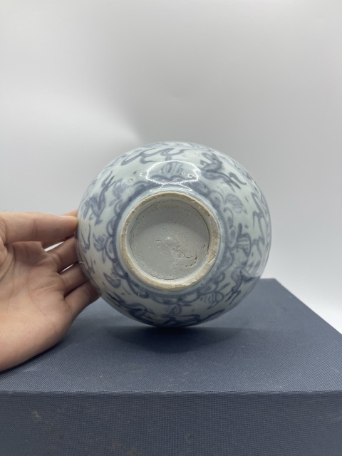 古玩陶瓷明青花飛馬紋茶碗拍賣，當前價格6000元