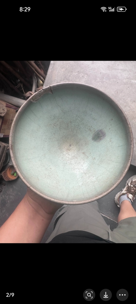 古玩陶瓷元鈞碗看最后兩圖有殼的地方有充線。拍賣,當前價格4669元