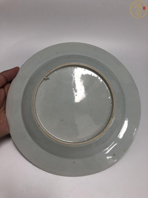 古玩陶瓷雍正粉彩山水花卉紋折沿盤拍賣,當前價格3888元