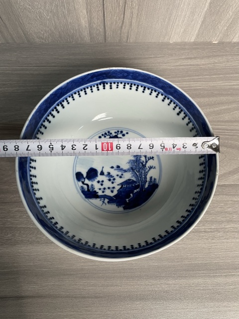 古玩陶瓷清中晚期?精品攜琴訪友圖山水紋墩式碗拍賣,當前價格1788元