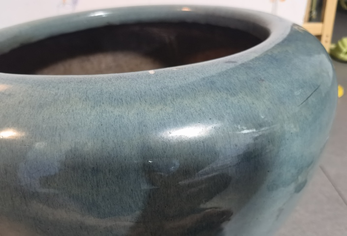 古玩陶瓷晚清 窯變釉碳缸 畫崗拍賣,當前價格1980元