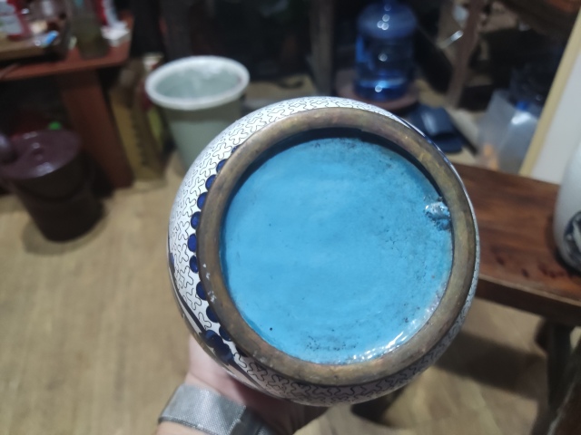 古玩雜項景泰藍掐絲琺瑯銅瓶一對拍賣,當前價格868元