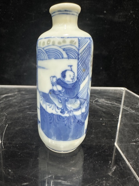 古玩陶瓷清道光青花釉里紅人物鼻煙壺拍賣，當(dāng)前價格8000元