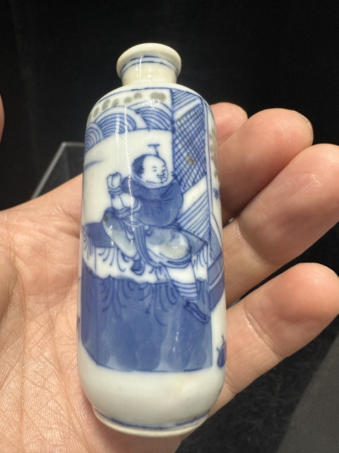 古玩陶瓷清道光青花釉里紅人物鼻煙壺拍賣，當(dāng)前價格8000元