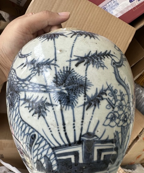古玩陶瓷青花歲寒三友圖蓋罐拍賣,當前價格4500元