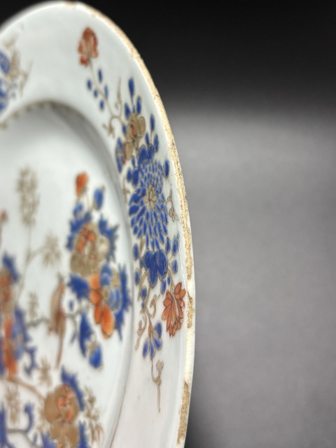 藍地描金團花紋小盌 雍正御製 款 唐物 中国古玩 中国美術 旧家蔵出品 A804 蔵出/明治期旧家初荷/中国古玩景徳鎮青花蘭唐草文八角火鉢/