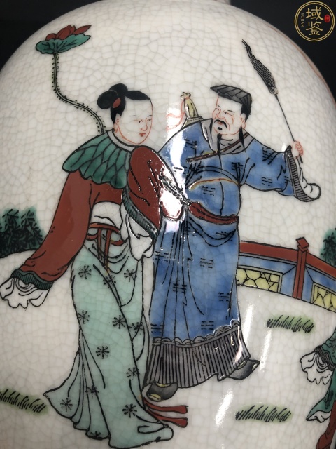 古玩陶瓷民國 五彩八仙人物故事紋瓶拍賣,當前價格5500元