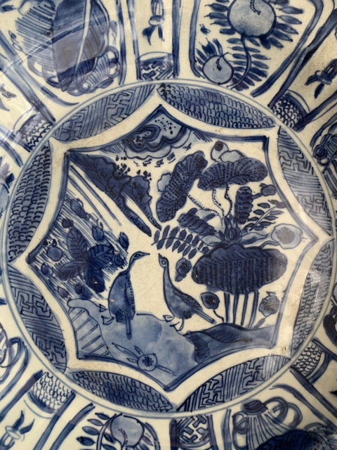 古玩陶瓷青花克拉克花鳥紋盤拍賣,當前價格11999元