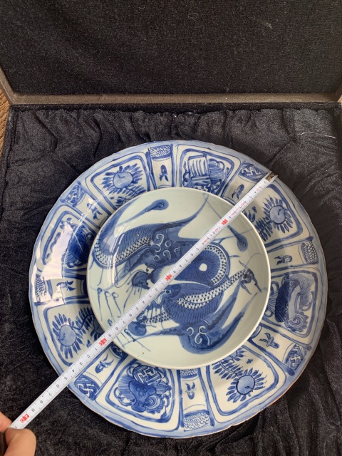古玩陶瓷青花克拉克花鳥紋盤拍賣,當前價格11999元