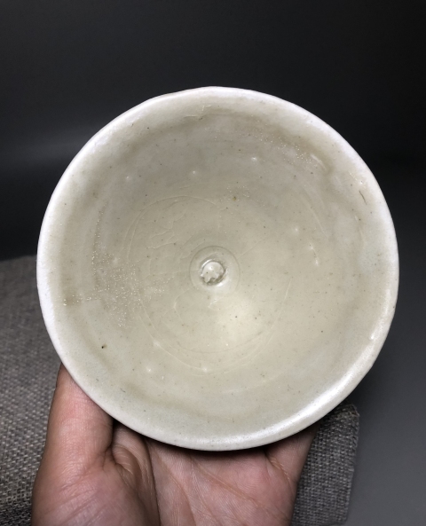 古玩陶瓷宋,青釉雞心斗笠盞拍賣,當(dāng)前價格1600元