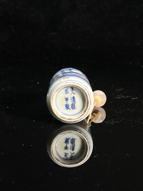 古玩陶瓷青花釉里紅人物故事紋鼻煙壺拍賣，當前價格5150元