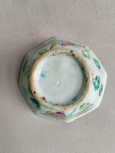 古玩陶瓷粉彩花卉紋八方貢碗拍賣，當前價格366元