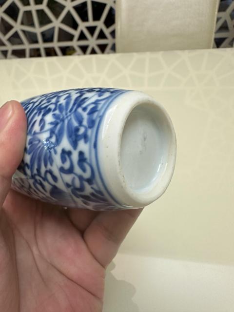 骨董品   元青花纏枝蓋缶 青花巻枝蓮(中華民国)缶盖缶古遊老物コレクション家庭装飾