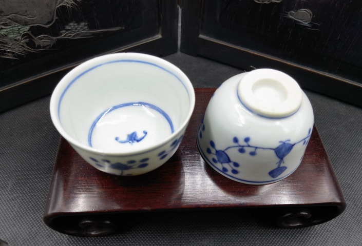 古玩陶瓷清 玉環底青花杯拍賣,當前價格298元