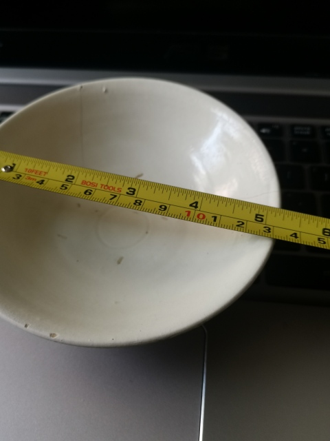古玩陶瓷宋代河南窯口，白釉斗笠碗拍賣，當前價格1333元