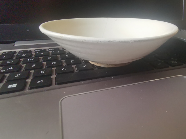 古玩陶瓷宋代河南窯口，白釉斗笠碗拍賣，當前價格1333元