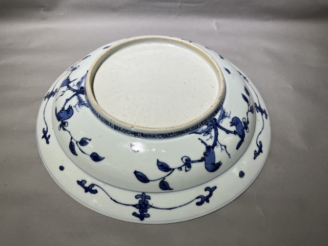 古玩陶瓷明代獅子滾繡球青花大盤拍賣，當前價格158888元