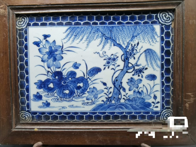 古玩陶瓷清中期花卉紋青花瓷板畫拍賣,當(dāng)前價(jià)格6000元