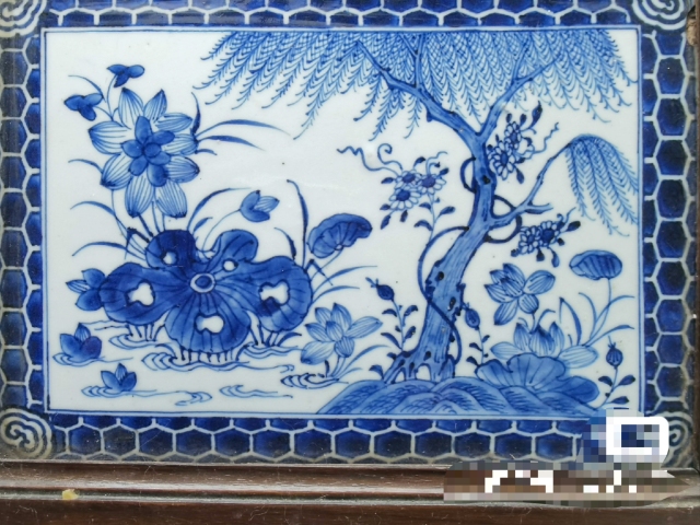 古玩陶瓷清中期花卉紋青花瓷板畫拍賣,當(dāng)前價(jià)格6000元