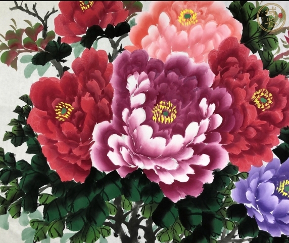 古玩字畫雅君款寫意牡丹拍賣,當前價格450元