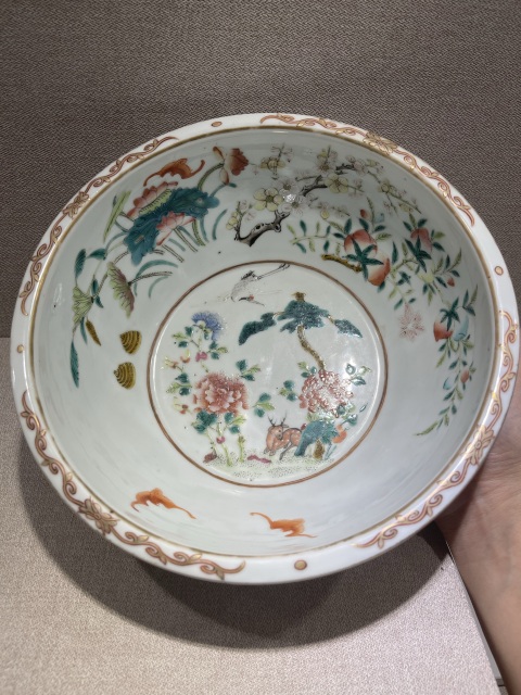 古玩陶瓷清代粉彩鶴鹿同春洗拍賣，當前價格22888元