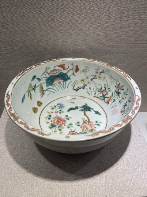 古玩陶瓷清代粉彩鶴鹿同春洗拍賣，當前價格22888元