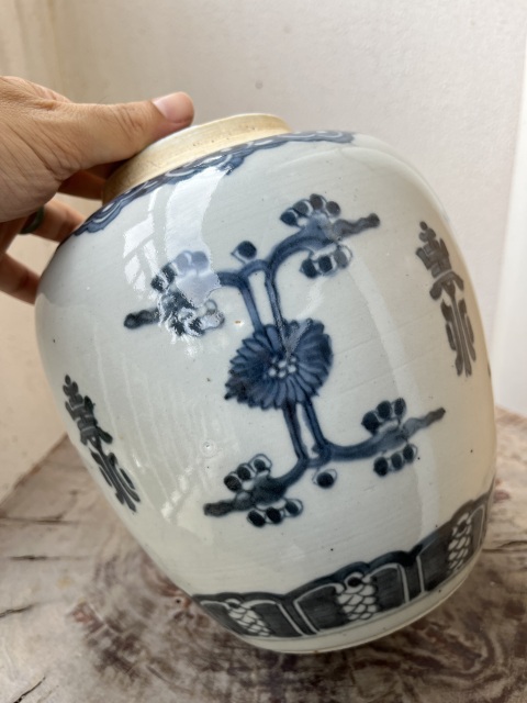 古玩陶瓷清早期康熙花間壽大罐拍賣,當前價格3999元