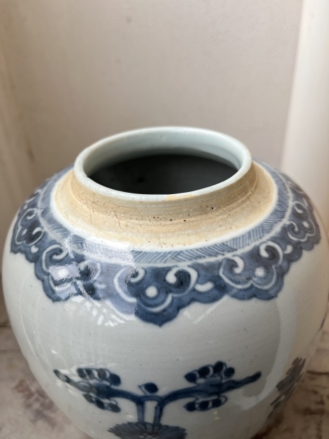 古玩陶瓷清早期康熙花間壽大罐拍賣,當前價格3999元