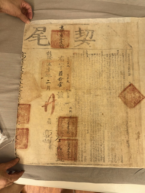 古玩字畫地契合約一幅真品鑒賞圖