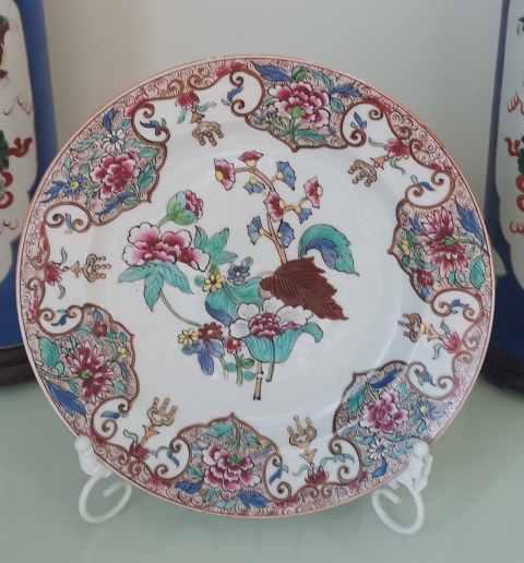 古玩陶瓷清雍正·粉彩如意開窗折枝花卉紋盤拍賣，當前價格3800元