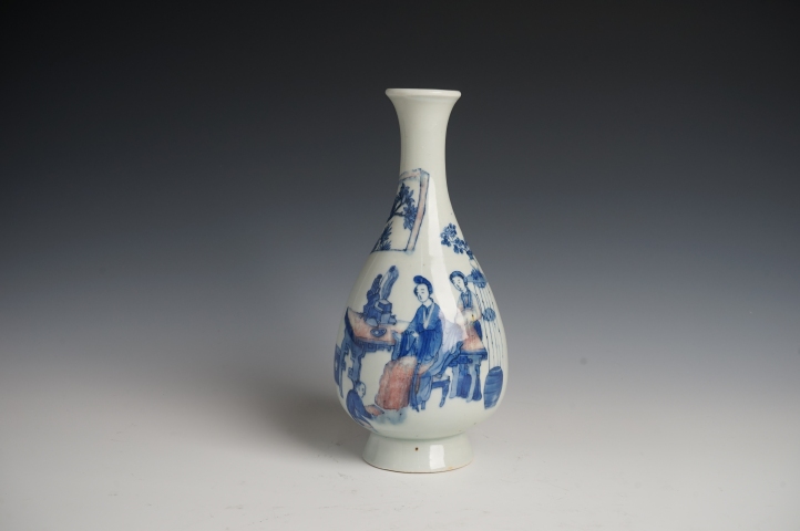 中国古玩 景徳鎮製 青花梅花紋 天球瓶 花瓶 壺 高約34.2cm 唐物 時代物 中国古玩 景徳鎮製 青花梅花紋 天球瓶 花瓶 壺 高約34.2cm 唐物