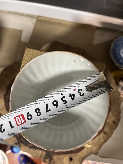 古玩陶瓷清中晚期廣彩人物故事紋瓜棱茶碗拍賣,當前價格985元