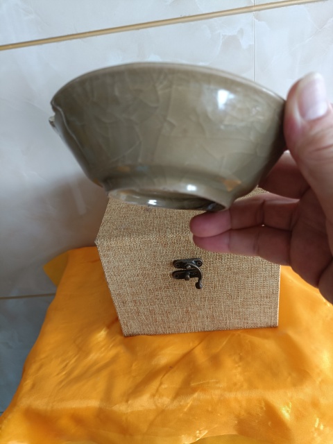 古玩陶瓷南宋龍泉官窯精品青釉冰片紋洗拍賣，當前價格598元