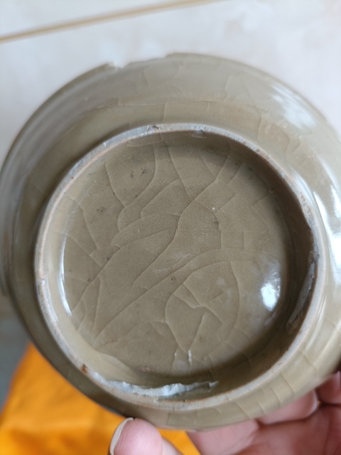 古玩陶瓷南宋龍泉官窯精品青釉冰片紋洗拍賣，當前價格598元