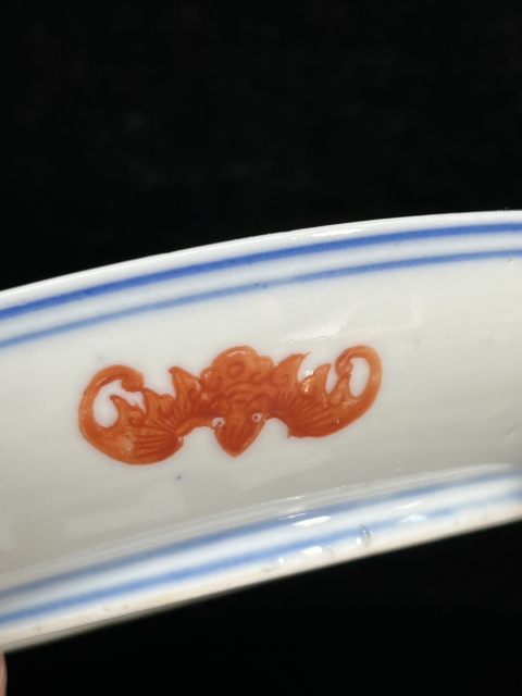 古玩陶瓷清光緒 官窯 青花加彩皮球花盤拍賣，當前價格32000元