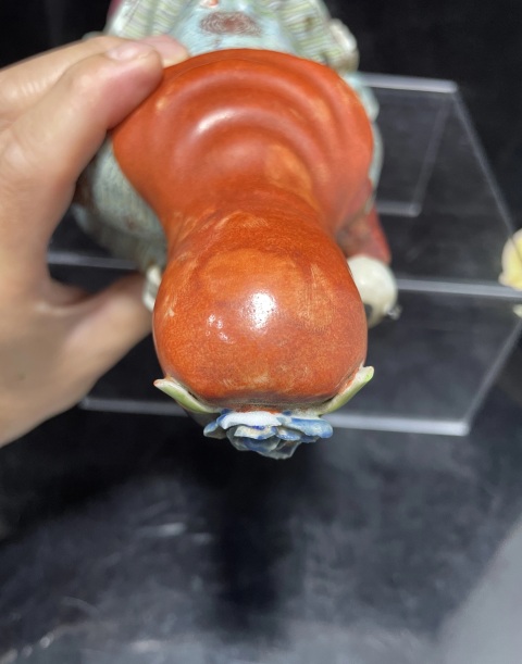 古玩陶瓷民國粉彩花卉三星雕像（大號）拍賣，當前價格1200元