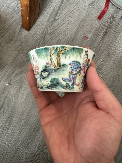 古玩陶瓷粉彩馬蹄杯拍賣，當前價格8800元