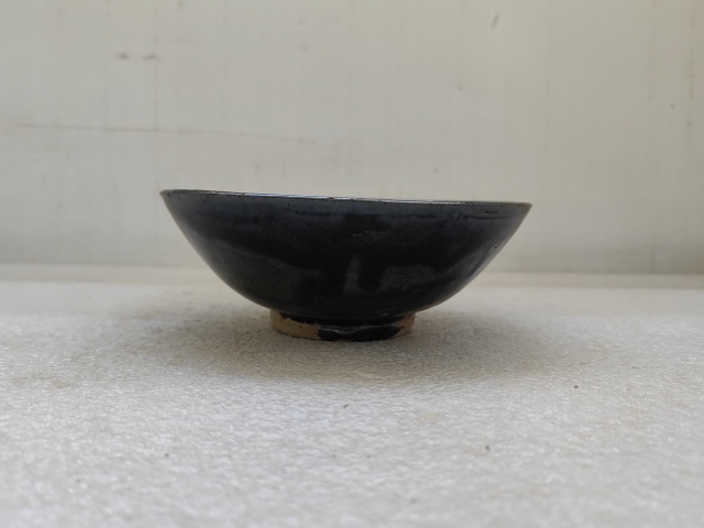 古玩陶瓷磁州窯窯變黑釉茶碗拍賣，當前價格198元