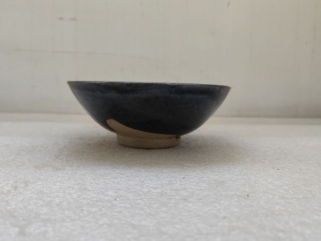 古玩陶瓷磁州窯窯變黑釉茶碗拍賣，當前價格198元