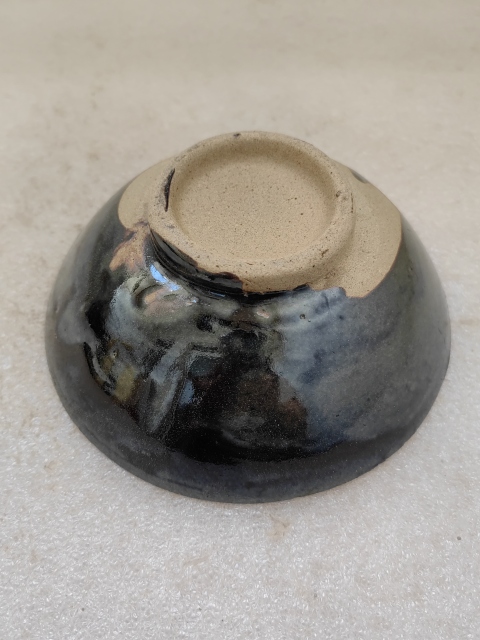古玩陶瓷磁州窯窯變黑釉茶碗拍賣，當前價格198元