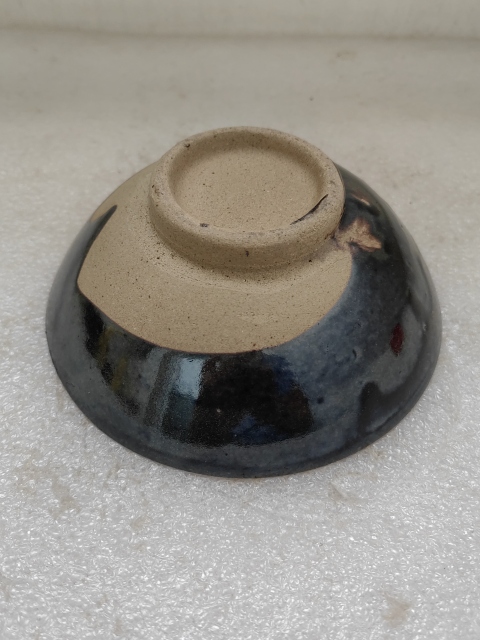 古玩陶瓷磁州窯窯變黑釉茶碗拍賣，當前價格198元