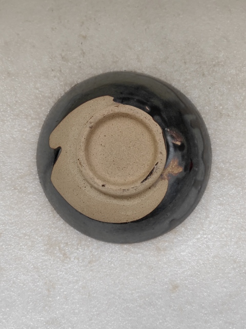 古玩陶瓷磁州窯窯變黑釉茶碗拍賣，當前價格198元