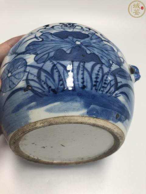古玩陶瓷晚清青花滿池矯紋粥罐拍賣,當(dāng)前價(jià)格2000元