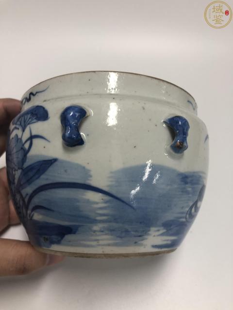 古玩陶瓷晚清青花滿池矯紋粥罐拍賣,當(dāng)前價(jià)格2000元